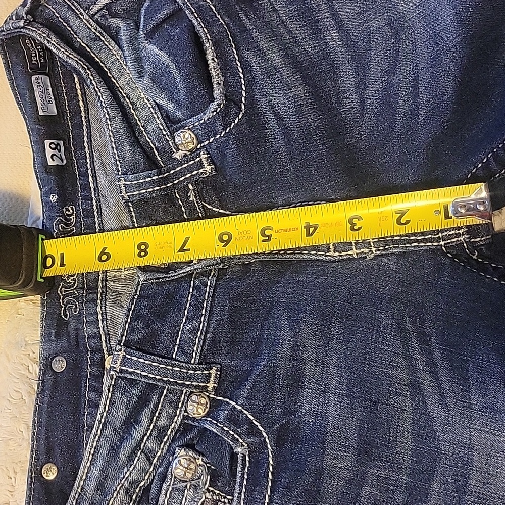 MISS ME JEANS bejeweled boot cut jeans style: JP5002-34R size 28 EUC Y2K fashion - Picture 11 of 11